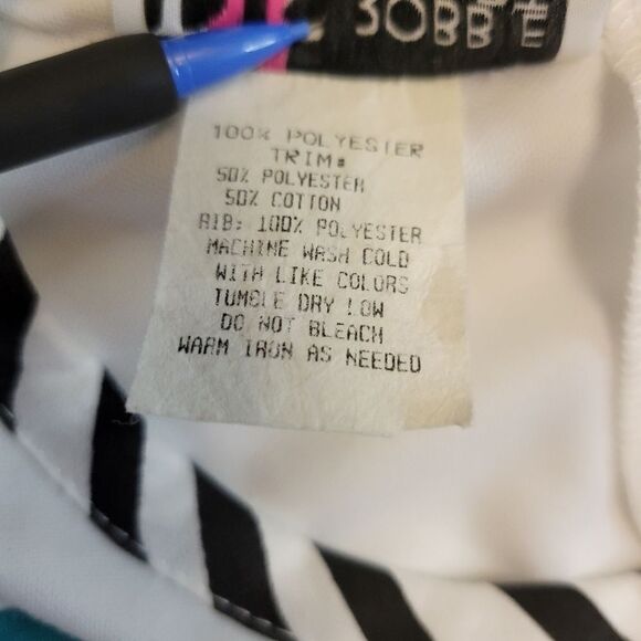 Robbie Sport Vintage Nautical 80s Blouse White  Short Sleeves Stripe Details - Picture 8 of 11